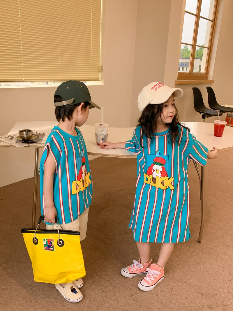 Kids Striped Duck Dress