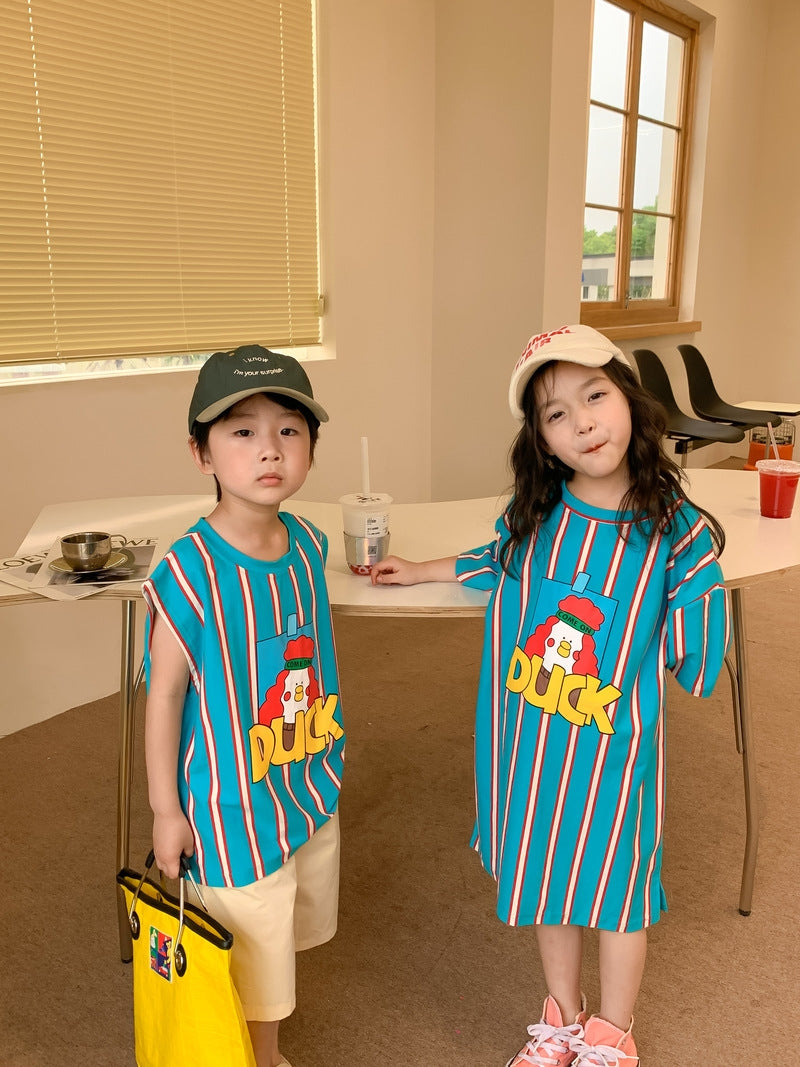 Kids Striped Duck Dress