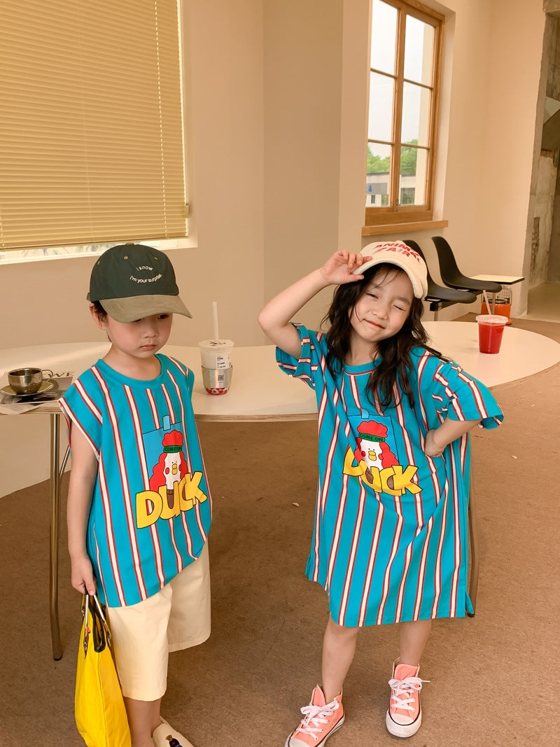 Kids Striped Duck Dress