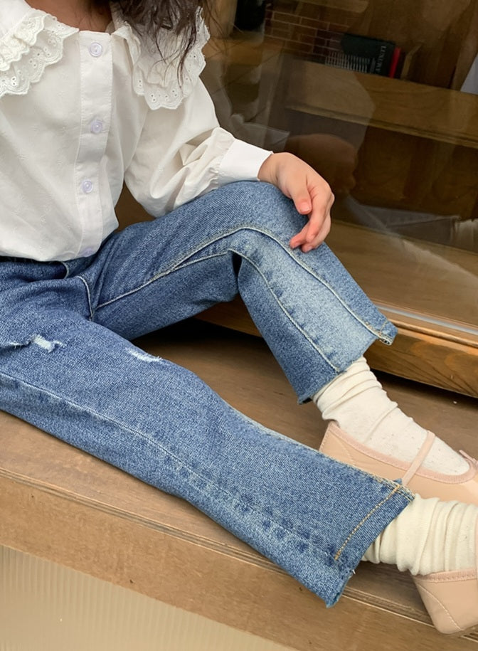 Kids' casual ripped jeans