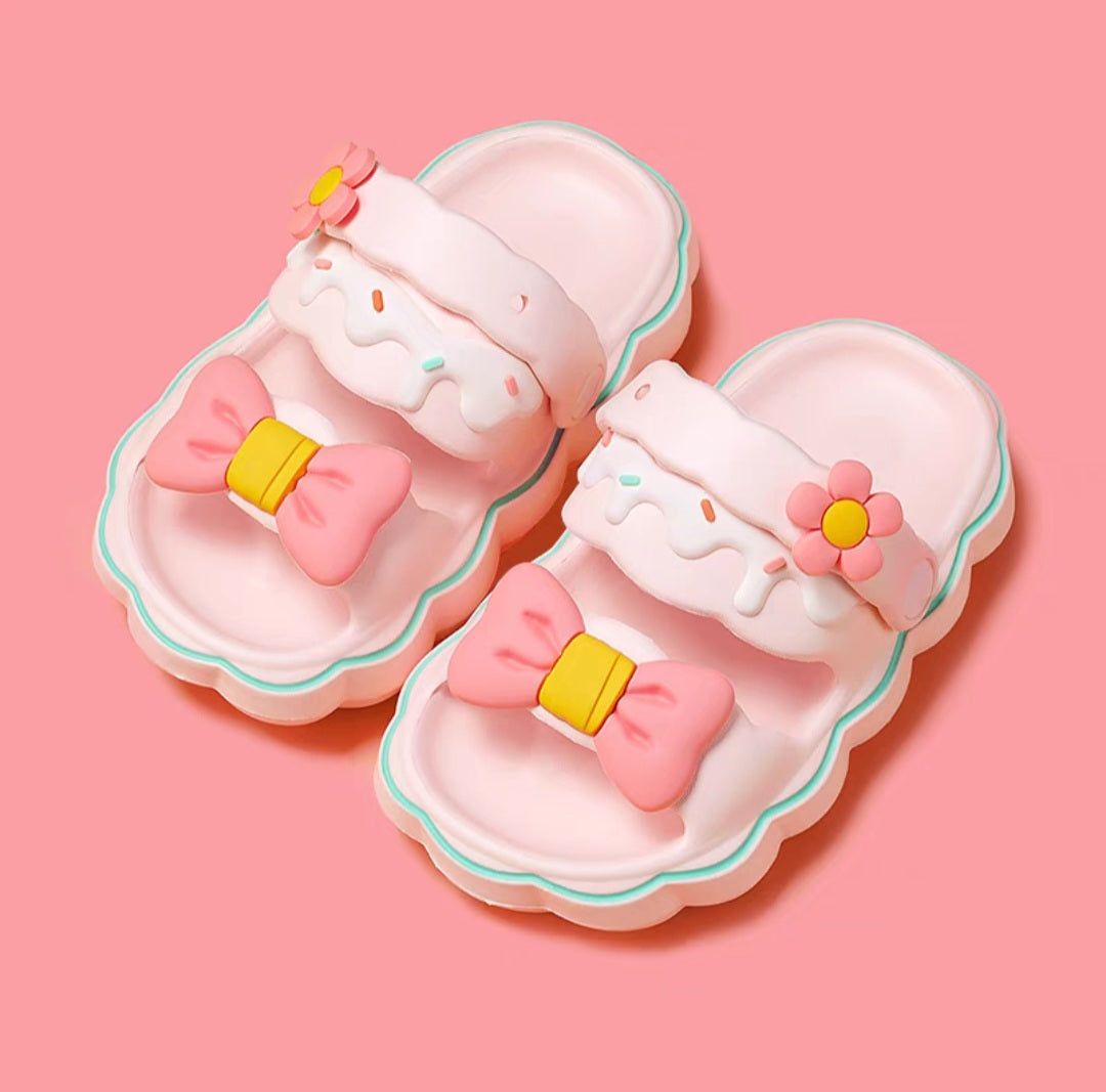 Pink flower jelly sandal